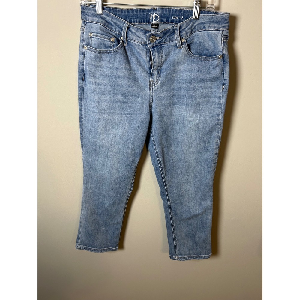 New Direction ND Womens Size 12‎ Light Wash Denim Capri Jeans Cropped Pants